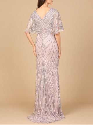 Cape Sleeve Mermaid Gown - Glamourous Grace