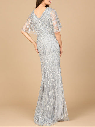 Cape Sleeve Mermaid Gown - Glamourous Grace