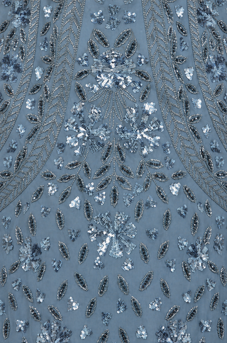 V-Neck, Cape Sleeve Beaded Gown - Glamourous Grace