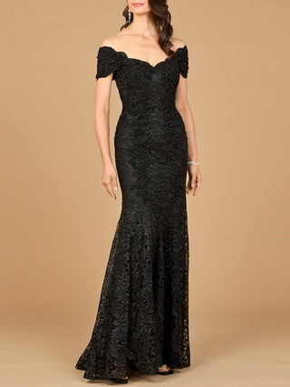 Fitted Lace Mermaid Gown - Glamourous Grace