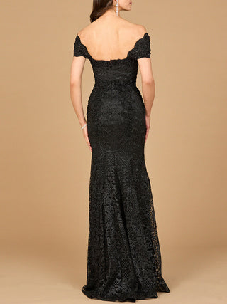 Fitted Lace Mermaid Gown - Glamourous Grace