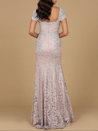 Fitted Lace Mermaid Gown - Glamourous Grace