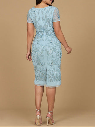 Beaded Midi Dress with Cap Sleeves - Glamourous Grace