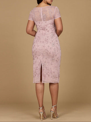 Beaded Midi Dress with Cap Sleeves - Glamourous Grace