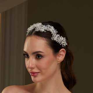 Crystal Beads and Pearl Bridal Hairvine - Glamourous Grace