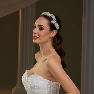 Crystal Beads and Pearl Bridal Hairvine - Glamourous Grace