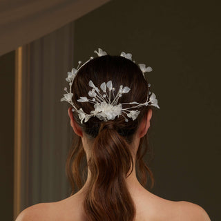 Elegant Crystal Beaded Floral  Hair Comb - Glamourous Grace