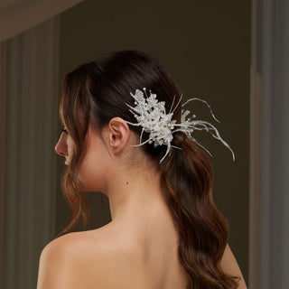 Feathered Two-Piece Hair Vine - Glamourous Grace