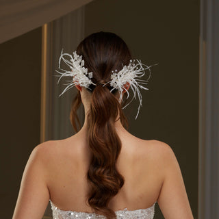 Feathered Two-Piece Hair Vine - Glamourous Grace
