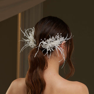 Feathered Two-Piece Hair Vine - Glamourous Grace