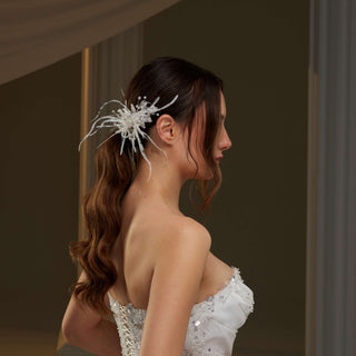 Feathered Two-Piece Hair Vine - Glamourous Grace