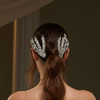 Two-Piece Rhinestone Hair Comb Set - Glamourous Grace