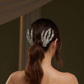 Two-Piece Rhinestone Hair Comb Set - Glamourous Grace