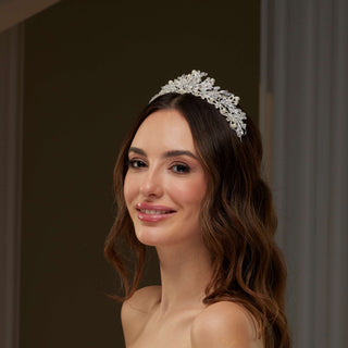 Pearl and Crystal Bridal Tiara - Glamourous Grace