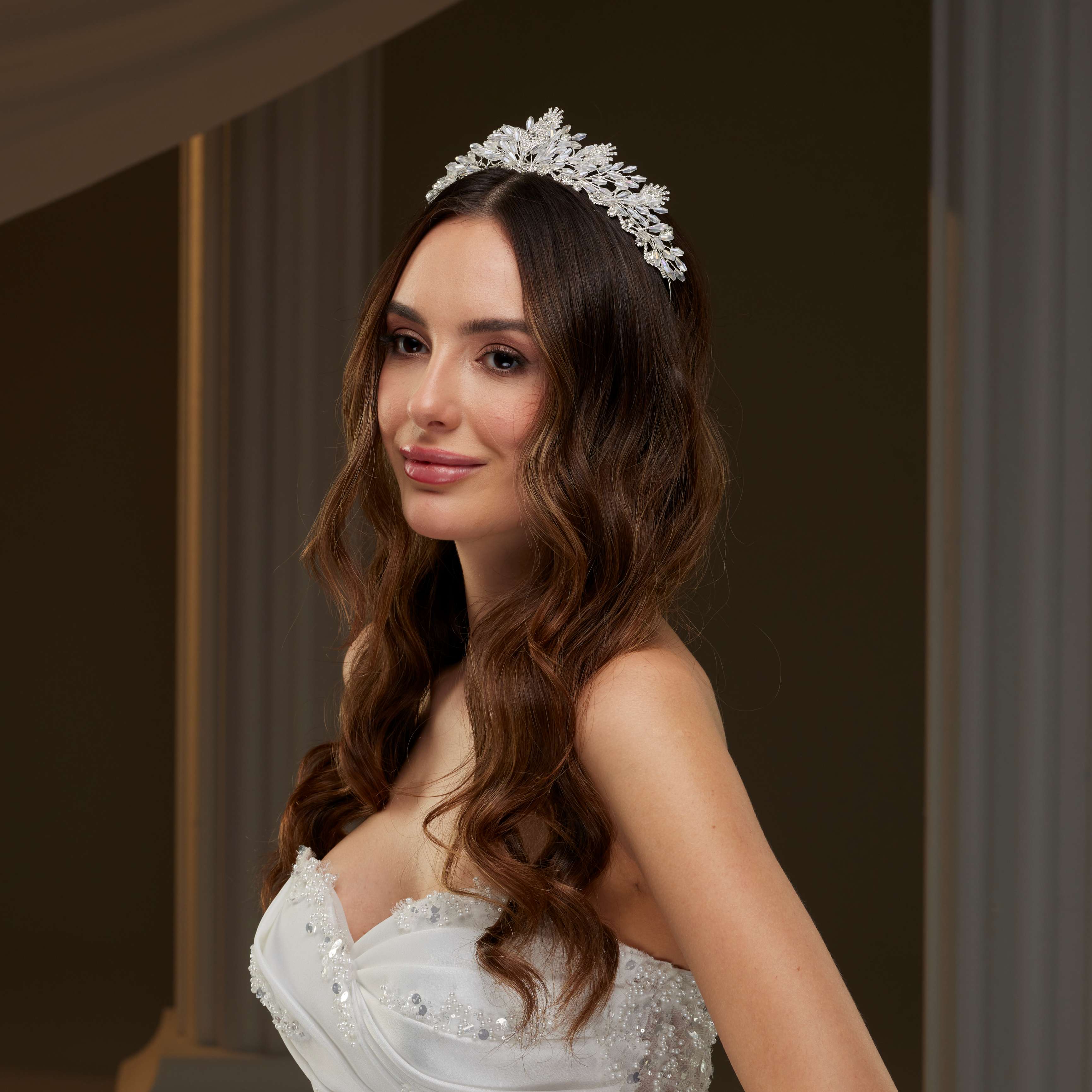 Crystal Bridal Tiara - Glamourous Grace