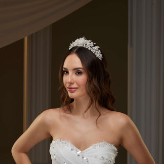 Pearl & Crystal Bridal Tiara - Glamourous Grace