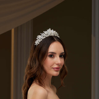 Pearl & Crystal Bridal Tiara - Glamourous Grace
