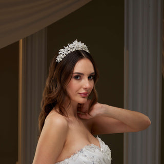 Pearl & Crystal Bridal Tiara - Glamourous Grace