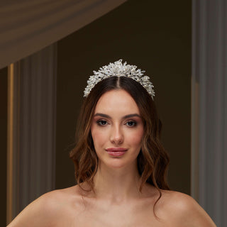 Pearl & Crystal Bridal Tiara - Glamourous Grace