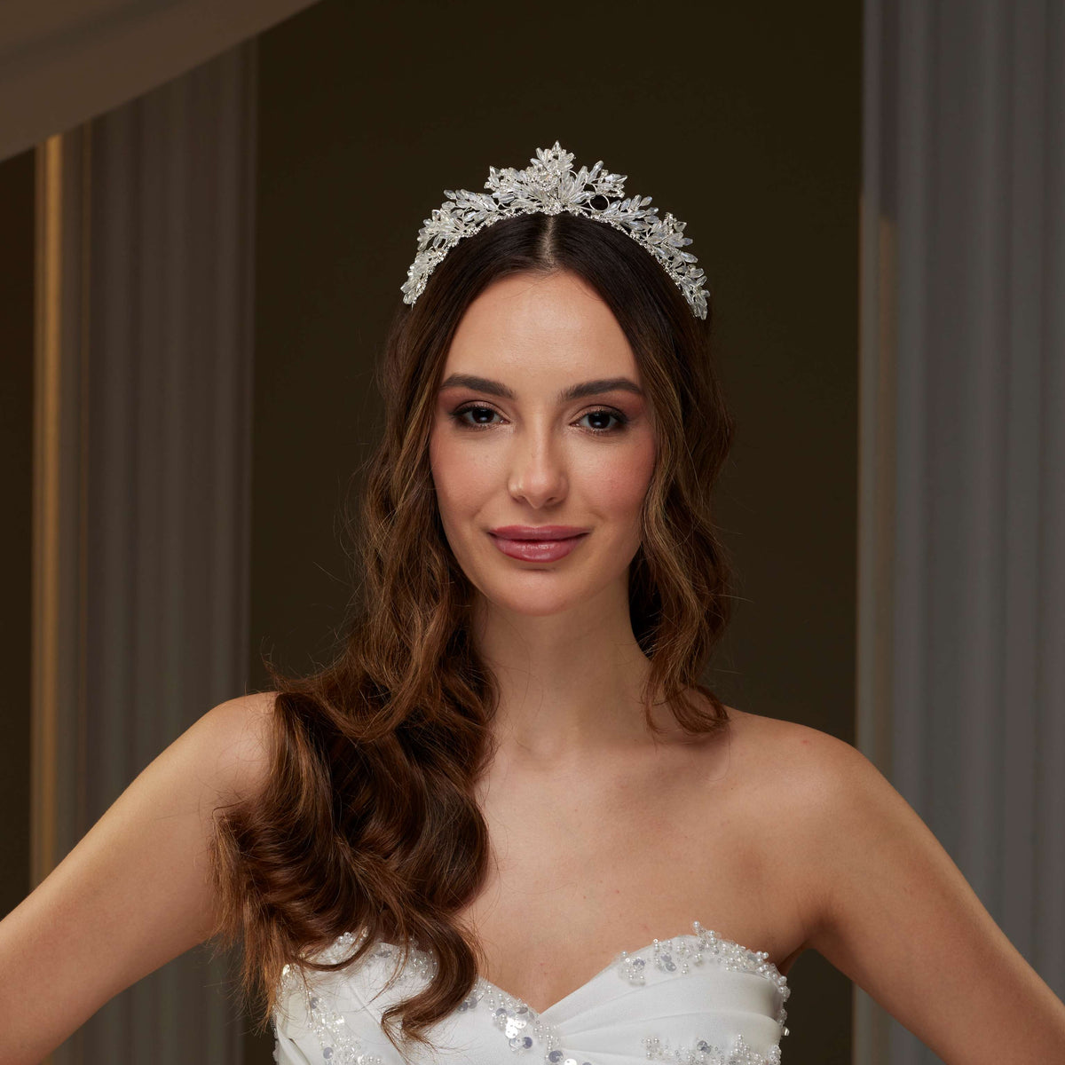 Elegant Crystal Wedding Tiara - Glamourous Grace