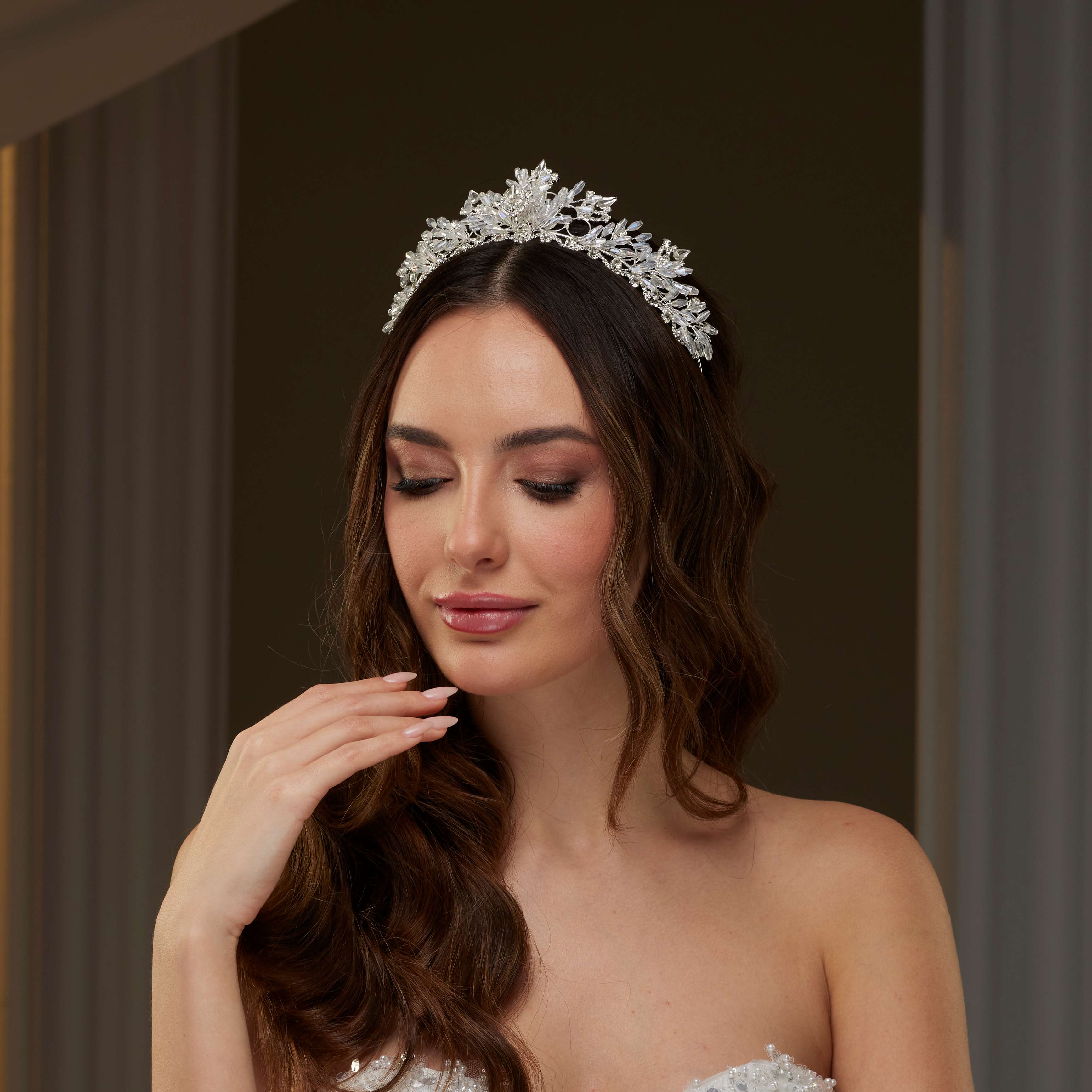 Elegant Crystal Wedding Tiara - Glamourous Grace