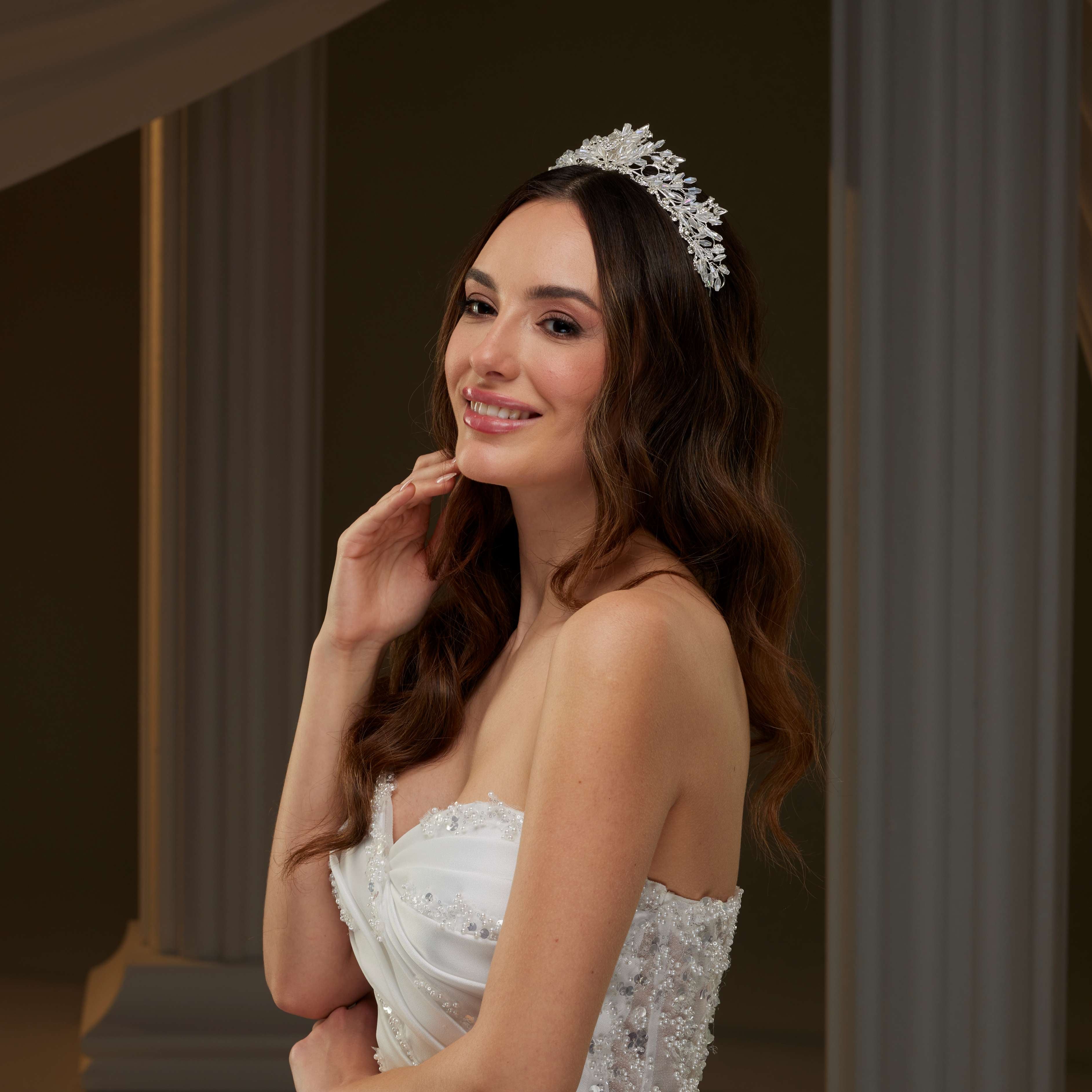 Elegant Crystal Wedding Tiara - Glamourous Grace