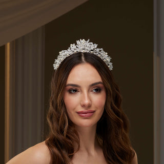 Crystal & Pearl Wedding Tiara - Glamourous Grace