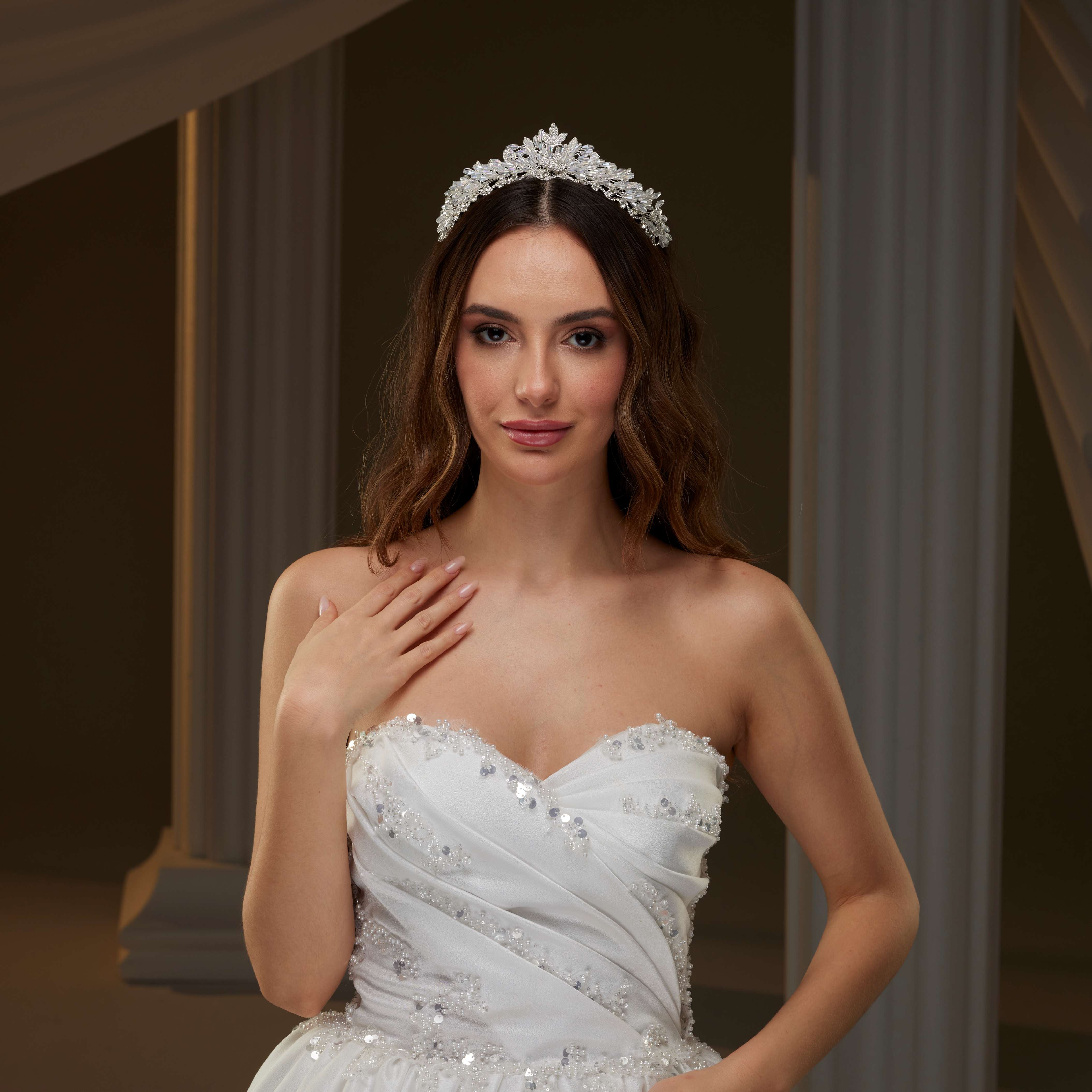 Crystal Wedding Tiara - Glamourous Grace