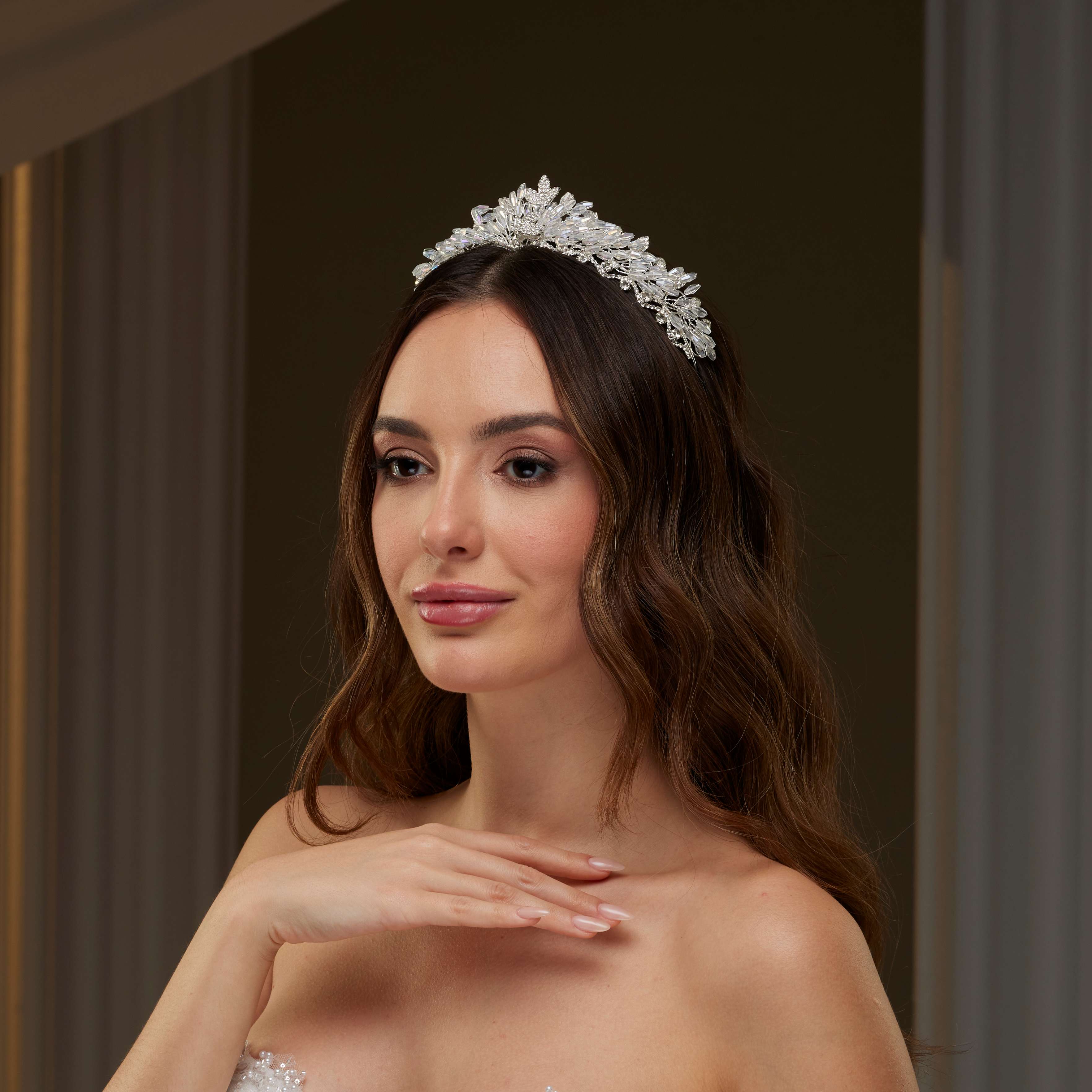 Crystal Wedding Tiara - Glamourous Grace