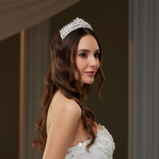 Crystal & Rhinestone Shiny Tiara - Glamourous Grace