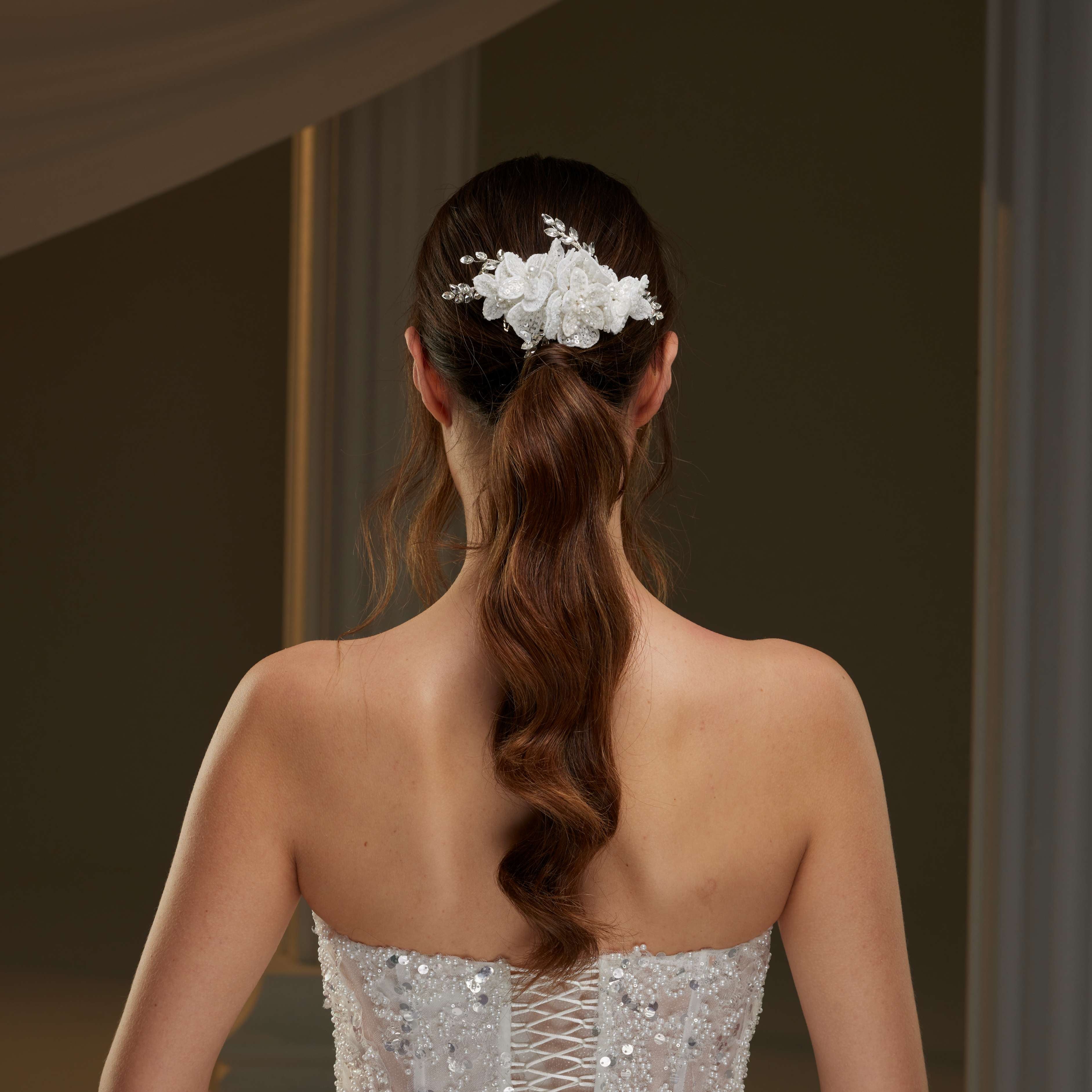 Rhinestone and Pearl Hair Comb - Glamourous Grace