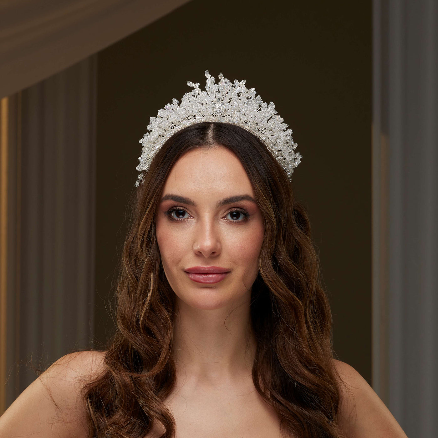 Elegant Crystal Bridal Tiara - Glamourous Grace