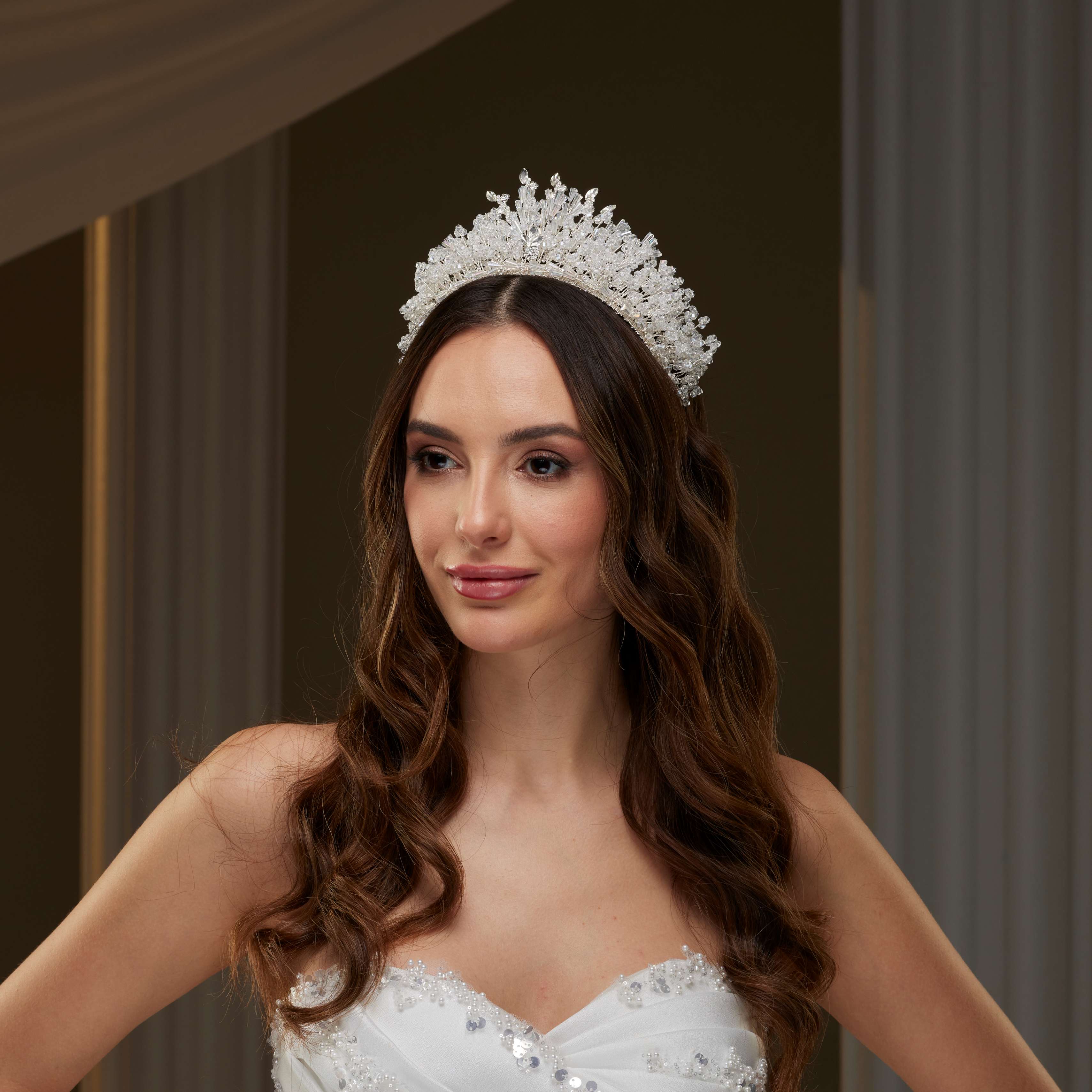 Elegant Crystal Bridal Tiara - Glamourous Grace