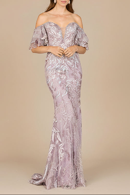 Off Shoulder Mermaid Lace Gown - Glamourous Grace