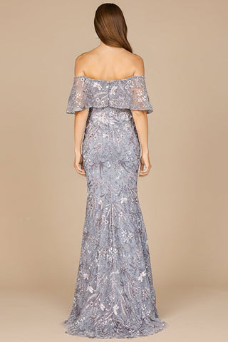 Elegant Off Shoulder Embellished Gown - Glamourous Grace