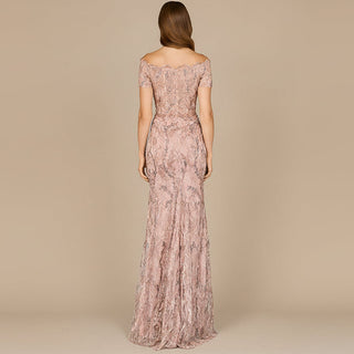 Off Shoulder Mermaid Gown with Short Sleeves - Glamourous Grace