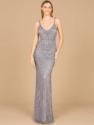 V-Neck Fitted Gown - Glamourous Grace