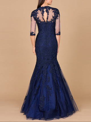 Long Sleeve, Mermaid Lace Gown - Glamourous Grace