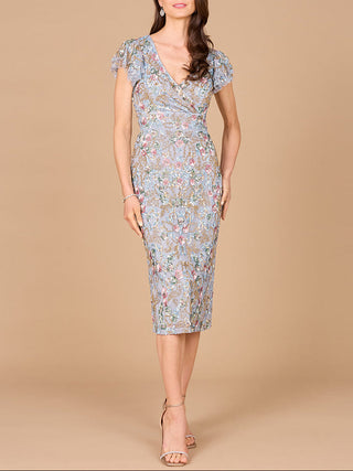 Floral Beaded Midi Dress - Glamourous Grace
