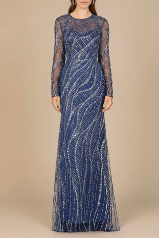 Lara 28974 Beaded Midi Dress | Teardrop Rhinestones & Sparkle Lara 28974 Beaded Midi Dress | Teardrop Rhinestones & Sparkle