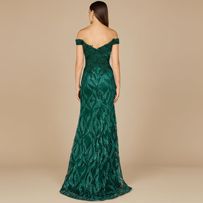 Off Shoulder, Mermaid Lace Gown - Glamourous Grace