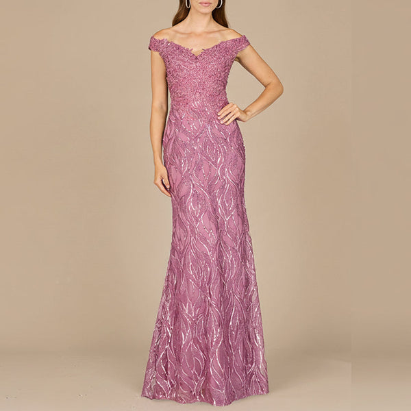 Off Shoulder, Mermaid Lace Gown - Glamourous Grace