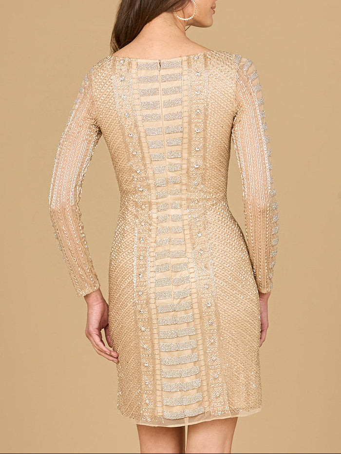 Long Sleeve, High Neck Cocktail Dress - Glamourous Grace