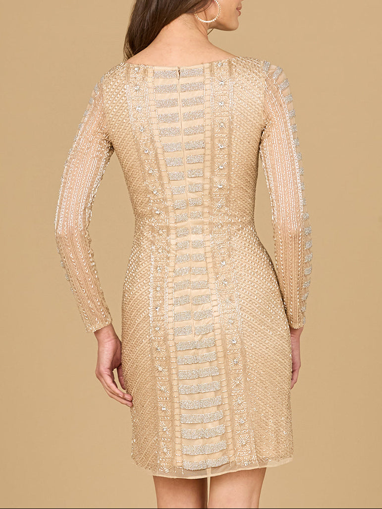 Long Sleeve, High Neck Cocktail Dress - Glamourous Grace
