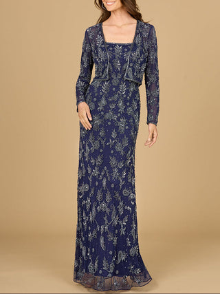 Sheath Gown with Long Sleeve Jacket - Glamourous Grace