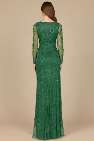 Elegant Long Sleeve Beaded Gown  - OUTLET - Glamourous Grace