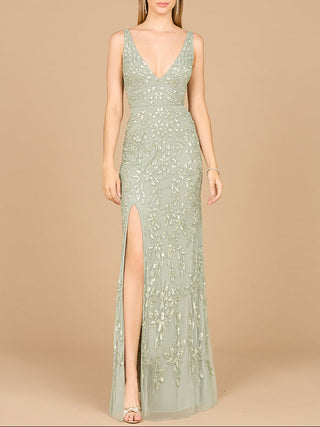 Embellished Gown with Slit - OUTLET - Glamourous Grace