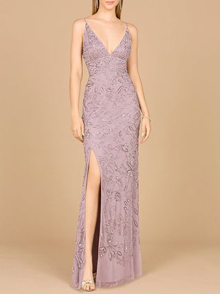 Embellished Gown with Slit And Spaghetti Straps  - OUTLET - Glamourous Grace