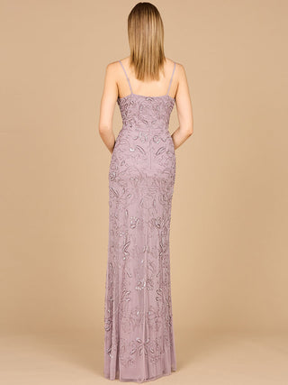 Embellished Gown with Slit And Spaghetti Straps  - OUTLET - Glamourous Grace