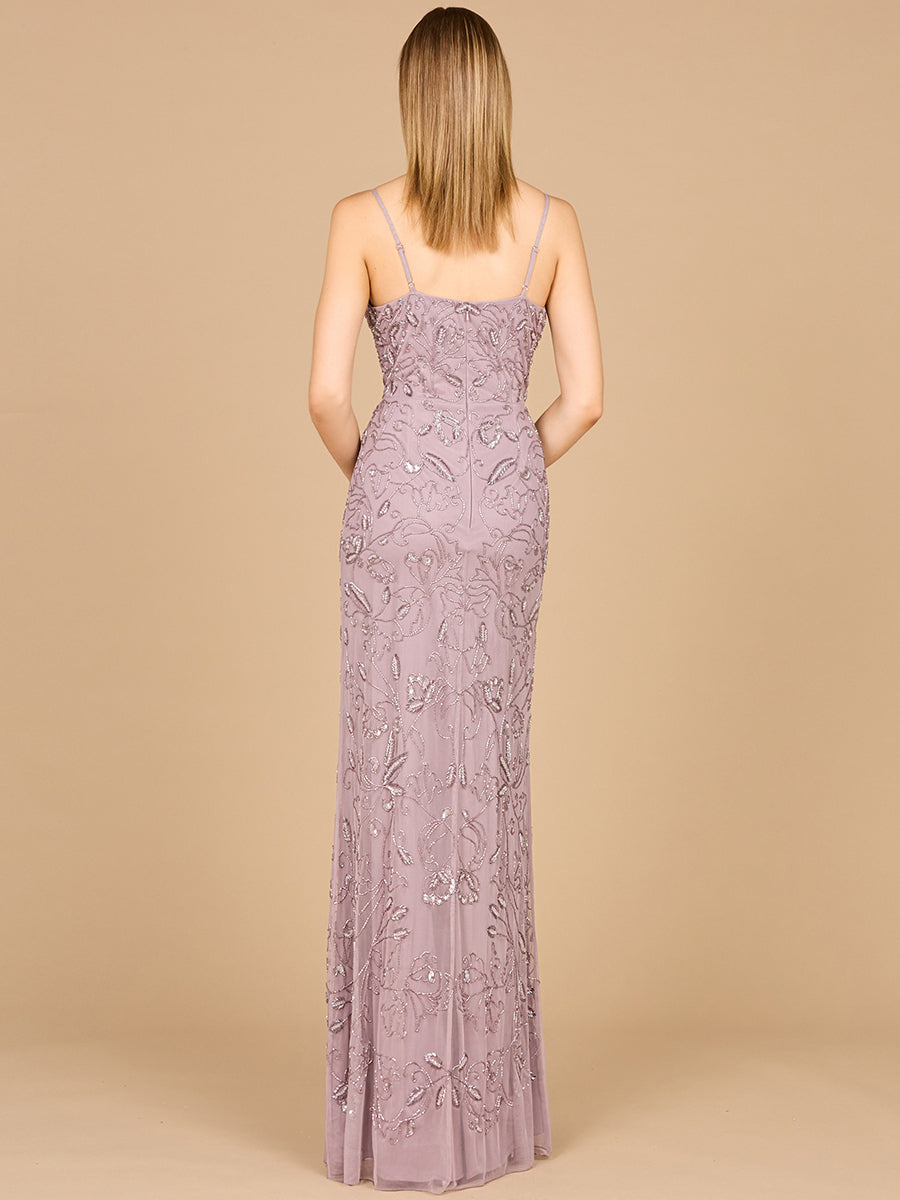 Embellished Gown with Slit And Spaghetti Straps  - OUTLET - Glamourous Grace